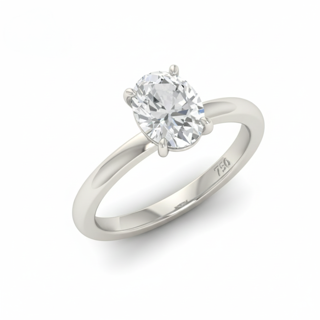 Anaya Solitaire Oval Cut With Diamond Engagement Ring
