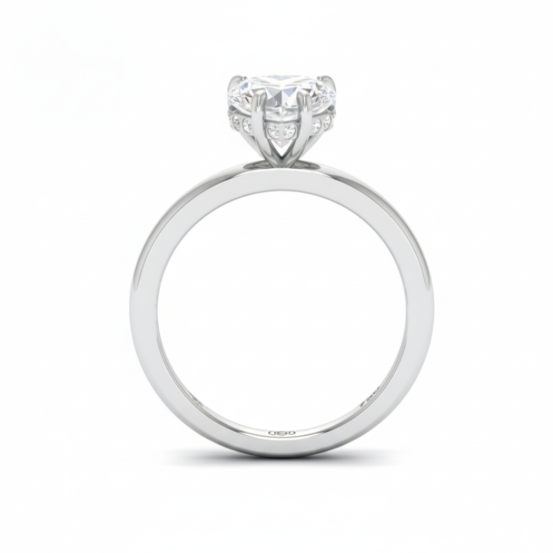 Kiara Heart Cut Diamond With Hidden Halo Engagement Ring