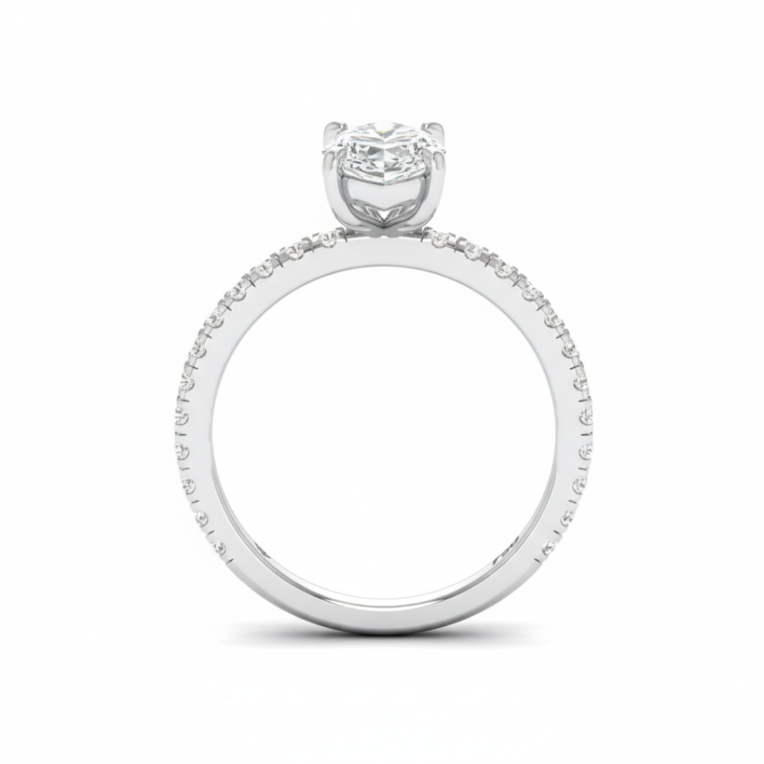 Athena Marquise With Diamond Band Engagement Ring