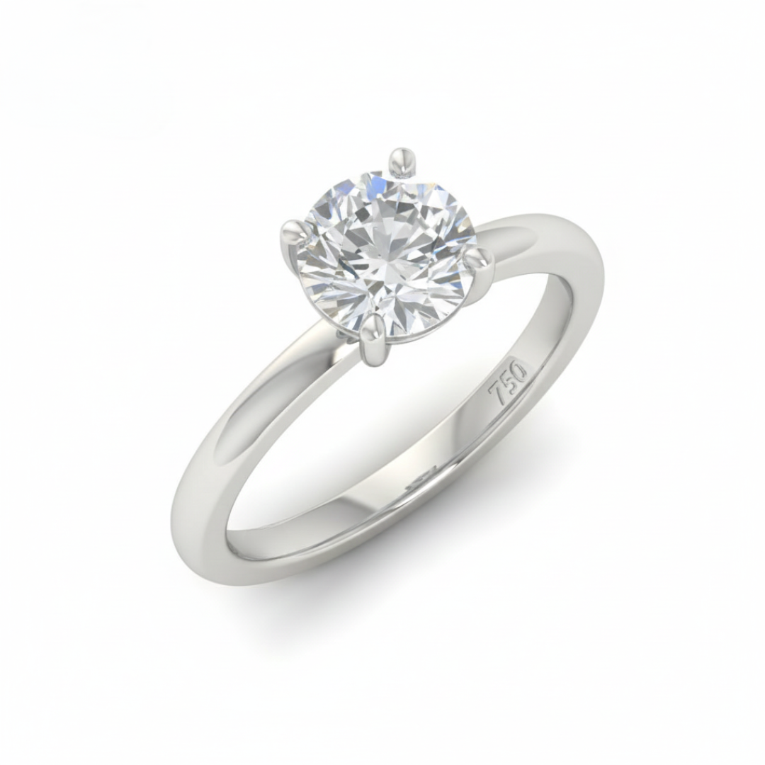 Anaya Solitaire Round Cut With Diamond Engagement Ring