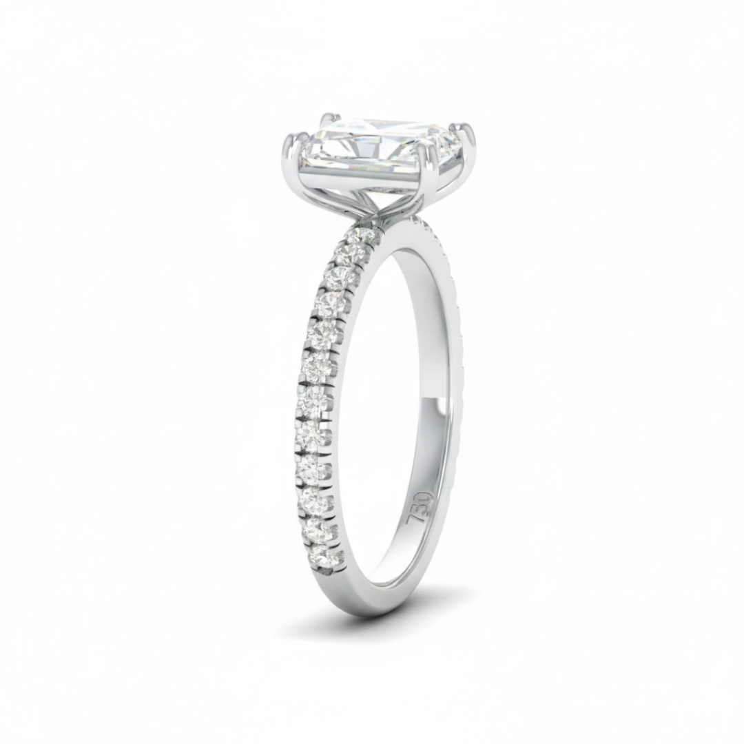 Athena Radiant With Diamond Band Engagement Ring