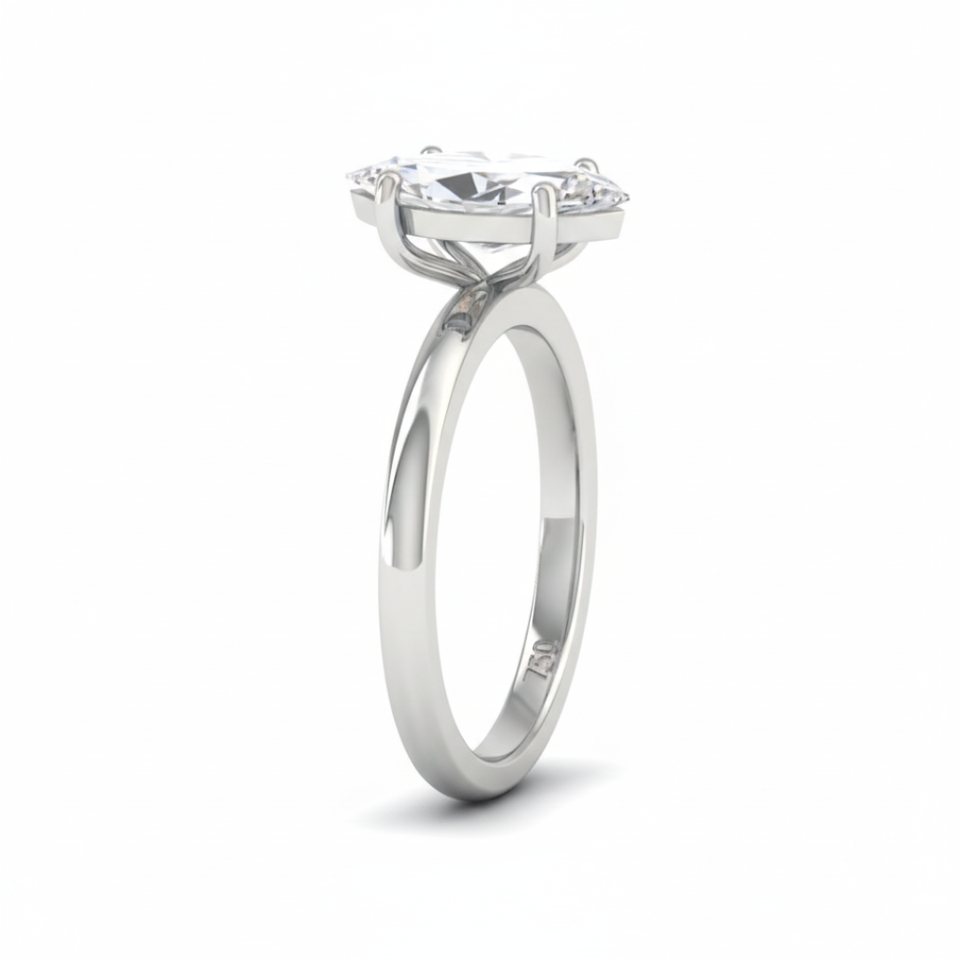 Anaya Solitaire Marquise Cut With Diamond Engagement Ring