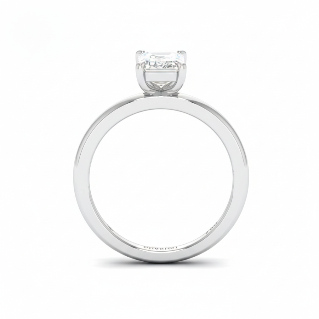 Anaya Solitaire Emerald Cut With Diamond Engagement Ring