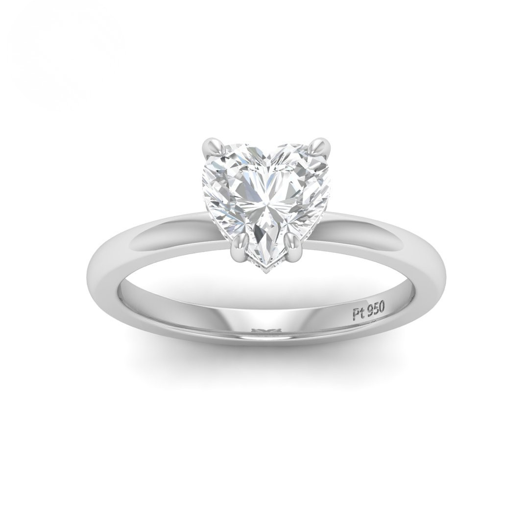 Kiara Heart Cut Diamond With Hidden Halo Engagement Ring