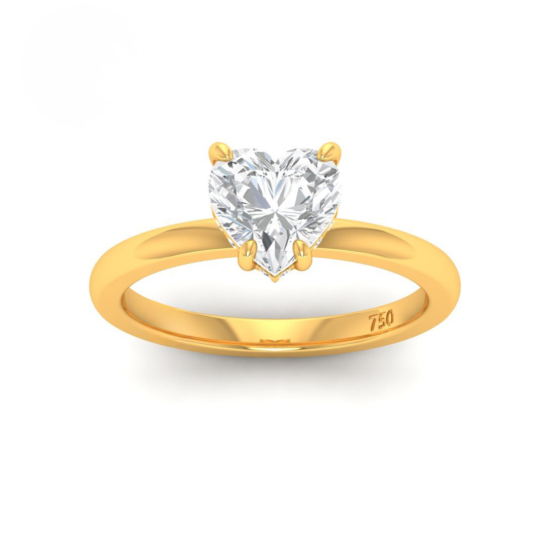 Kiara Heart Cut Diamond With Hidden Halo Engagement Ring