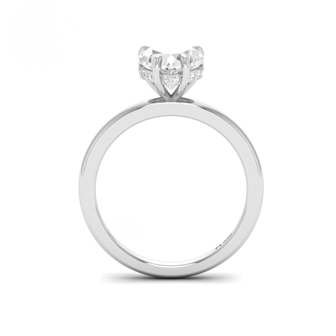 Kiara Heart Cut Diamond With Hidden Halo Engagement Ring