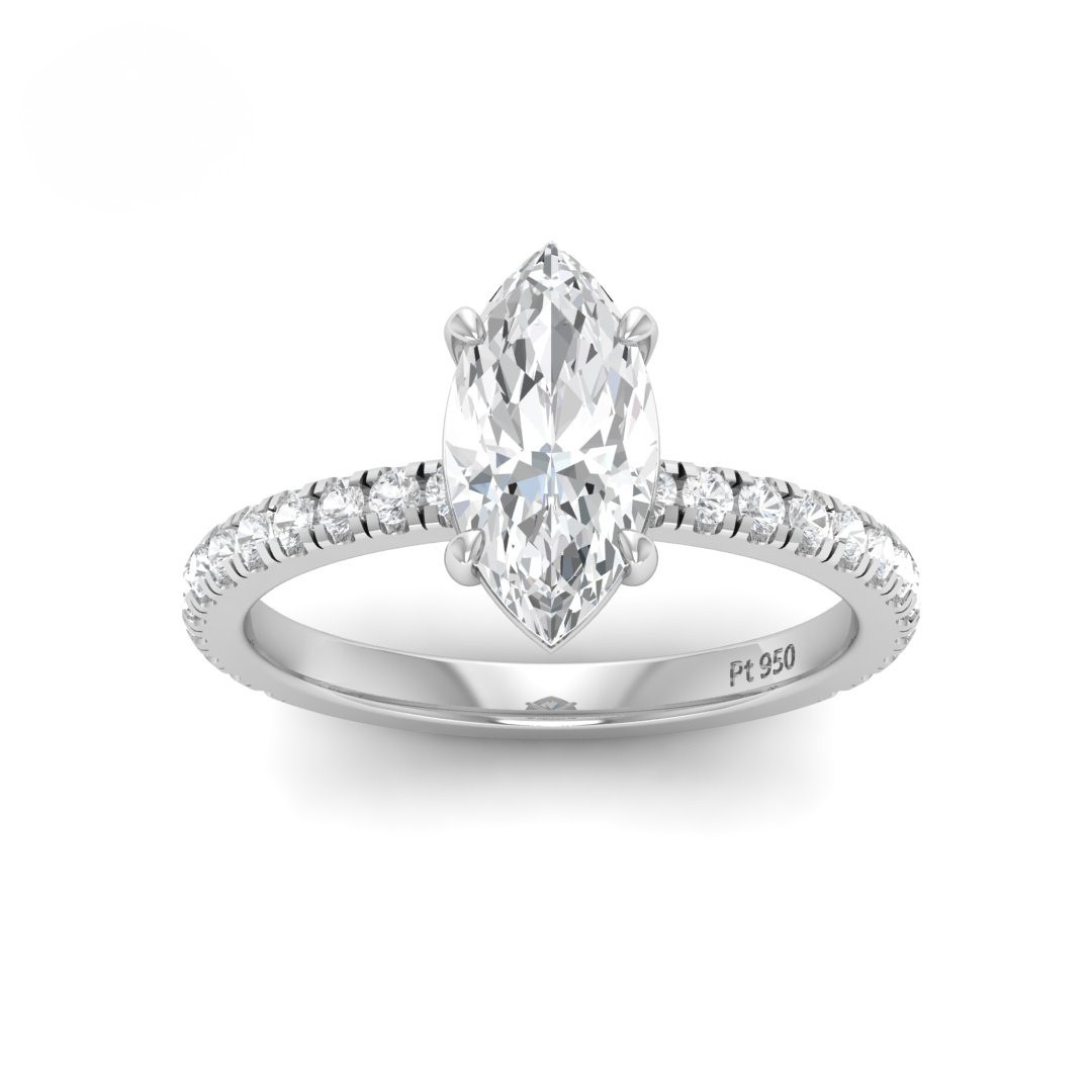 Athena Marquise With Diamond Band Engagement Ring
