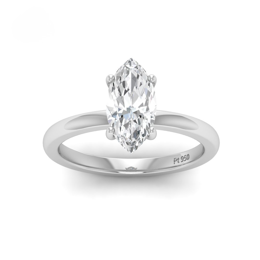 Anaya Solitaire Marquise Cut With Diamond Engagement Ring