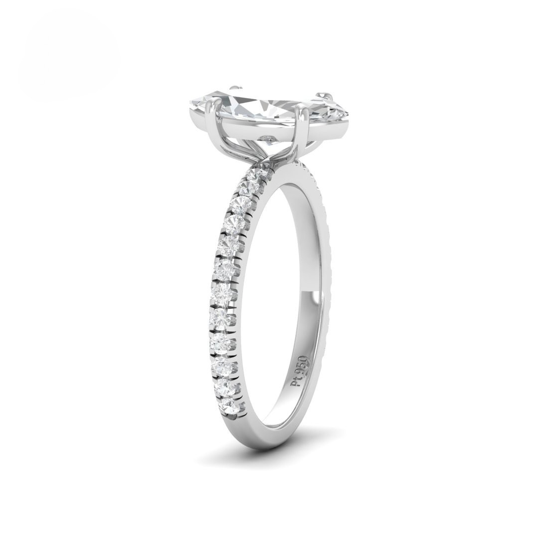 Athena Marquise With Diamond Band Engagement Ring