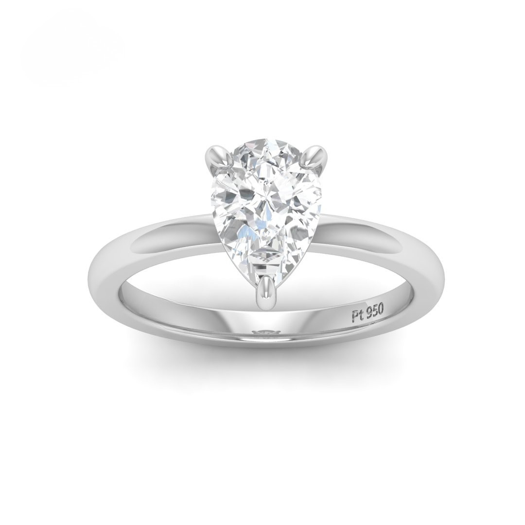 Anaya Solitaire Pear Cut With Diamond Engagement Ring