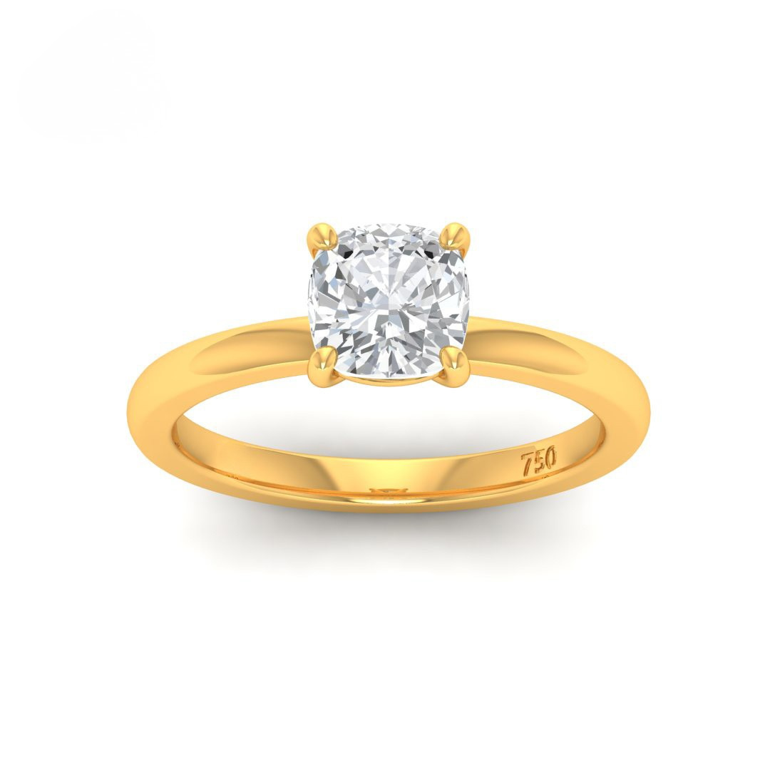 Anaya Solitaire Cushion Cut With Diamond Engagement Ring