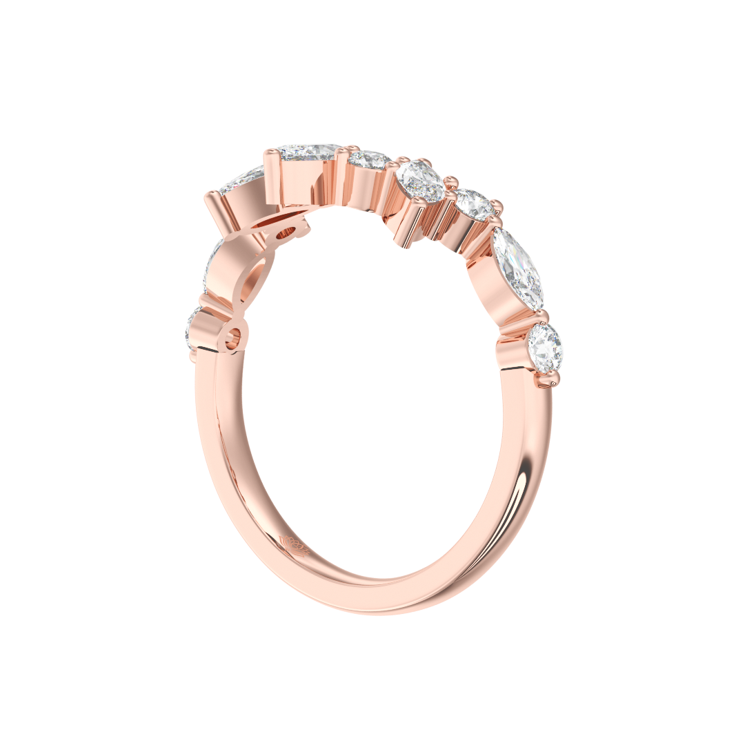 Cordelia 2 Stone Cut Diamond Wedding Band