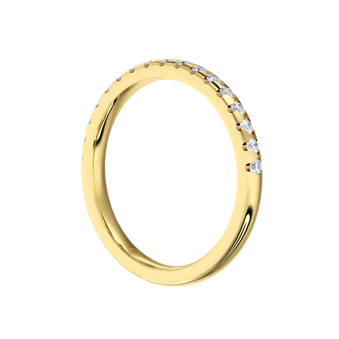 Delphine Round Brilliant Cut Gold Diamond Wedding Band
