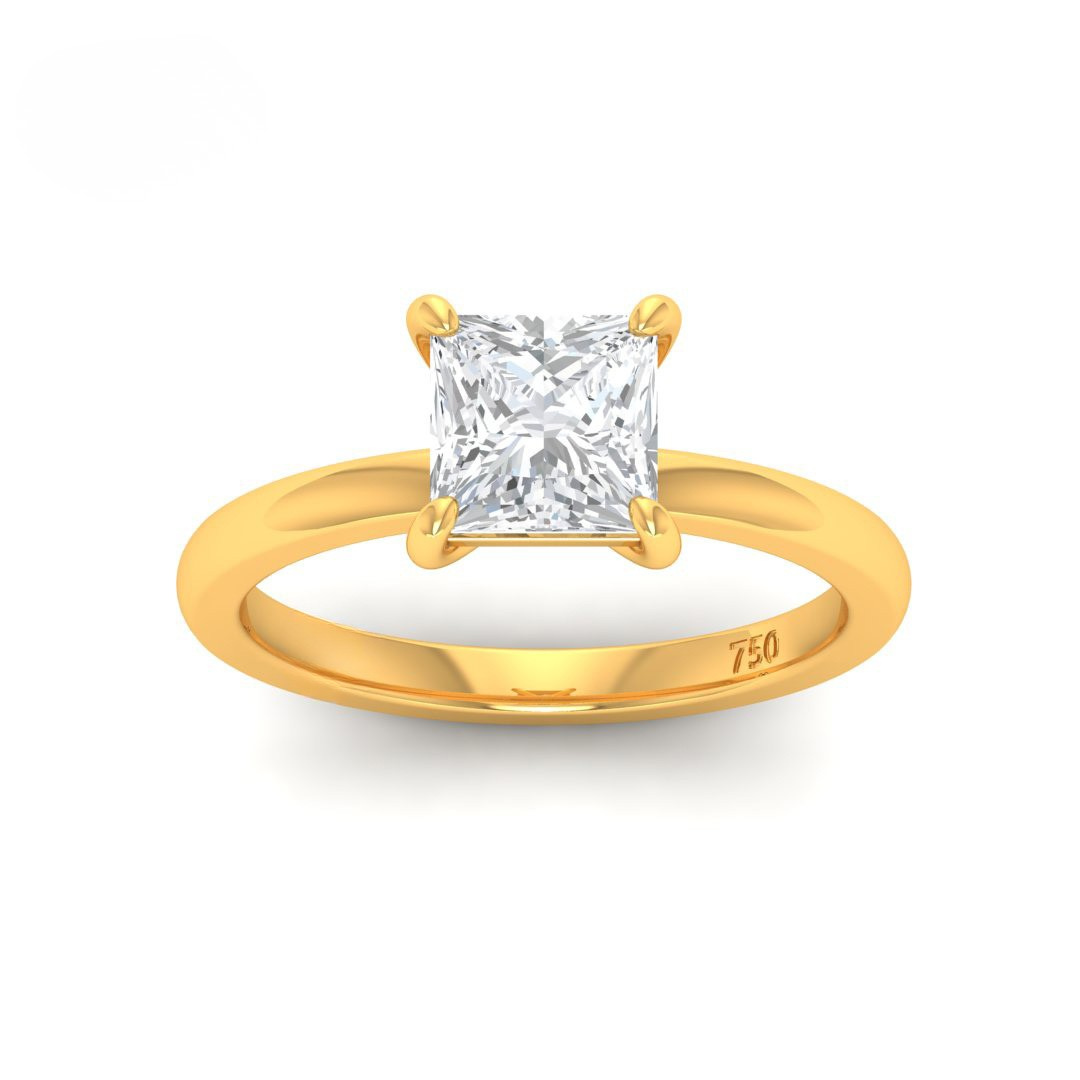 Anaya Solitaire Princess Cut With Diamond Engagement Ring