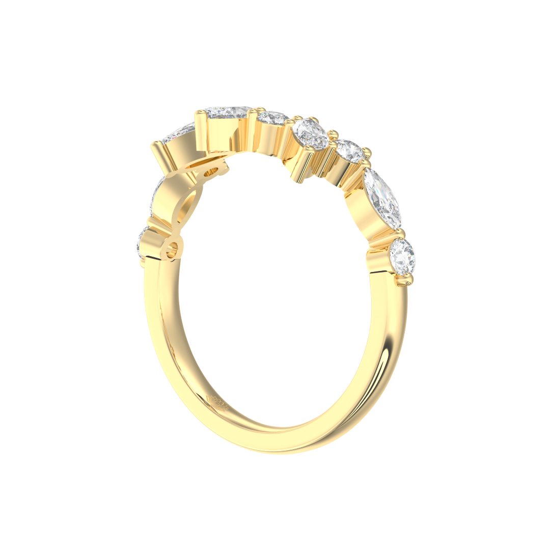 Cordelia 2 Stone Cut Diamond Wedding Band