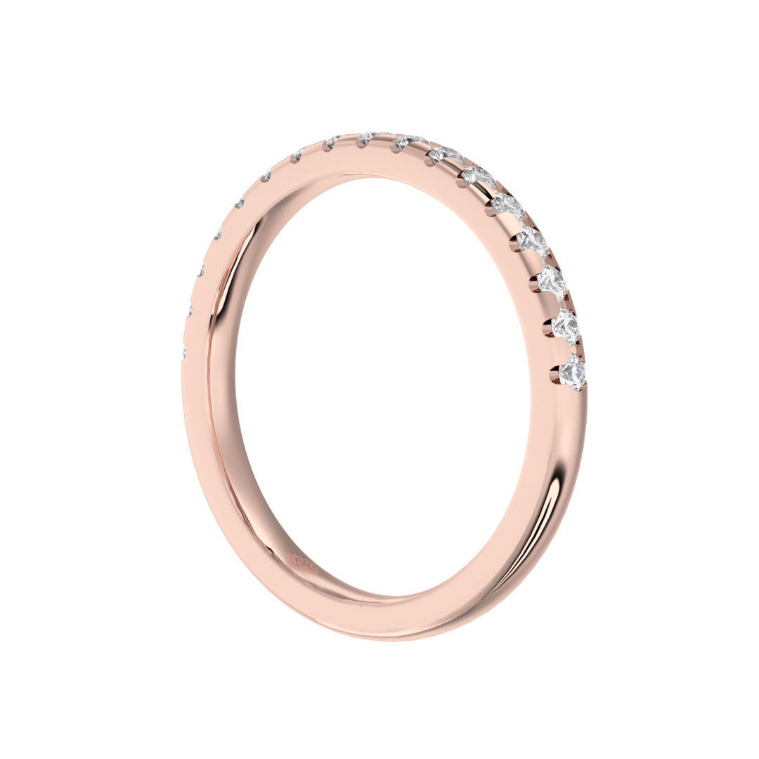 Delphine Round Brilliant Cut Gold Diamond Wedding Band