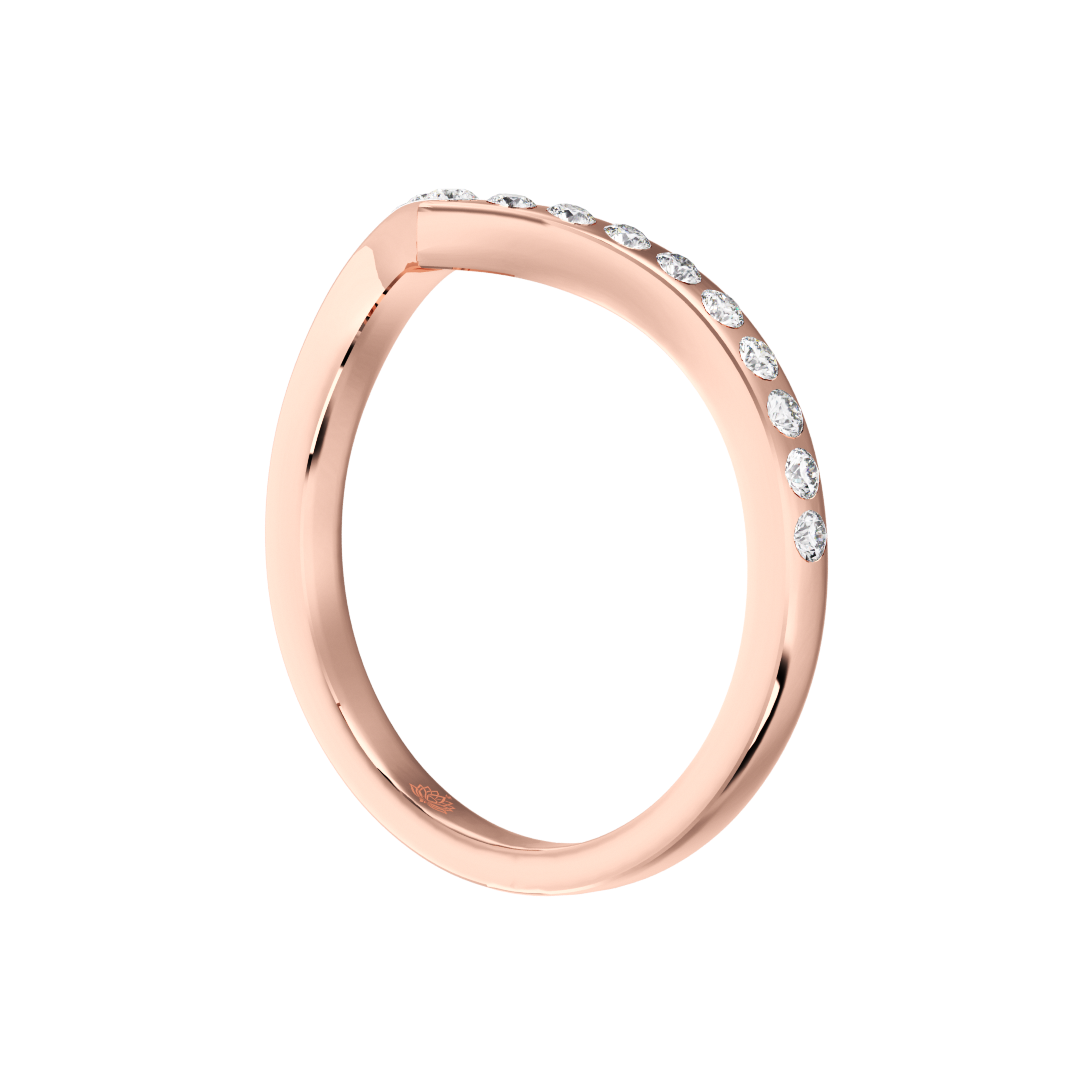 Evangelia V Round Brilliant Cut Diamond Wedding Band