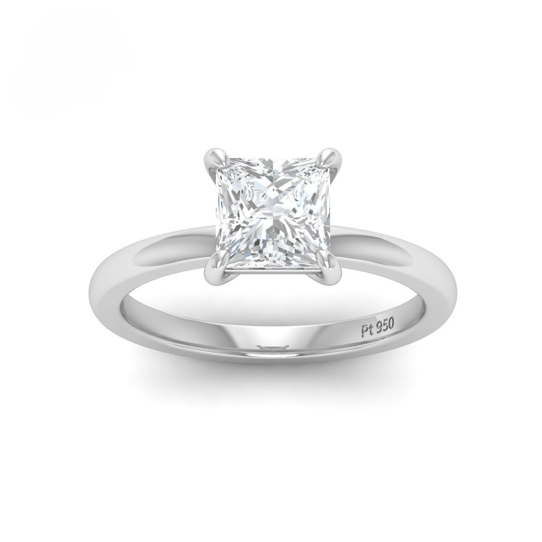 Anaya Solitaire Princess Cut With Diamond Engagement Ring