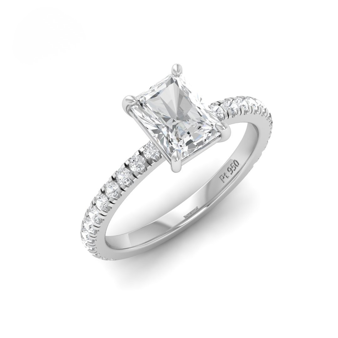 Athena Radiant With Diamond Band Engagement Ring