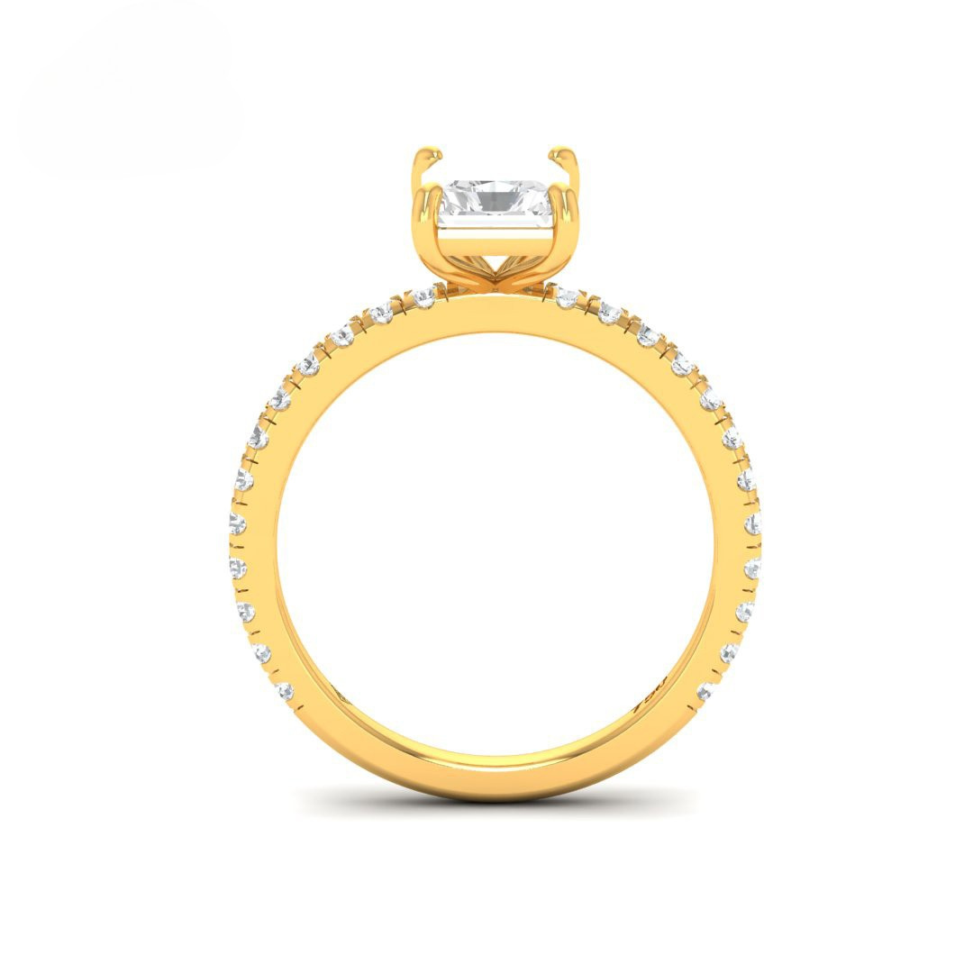 Athena Radiant With Diamond Band Engagement Ring