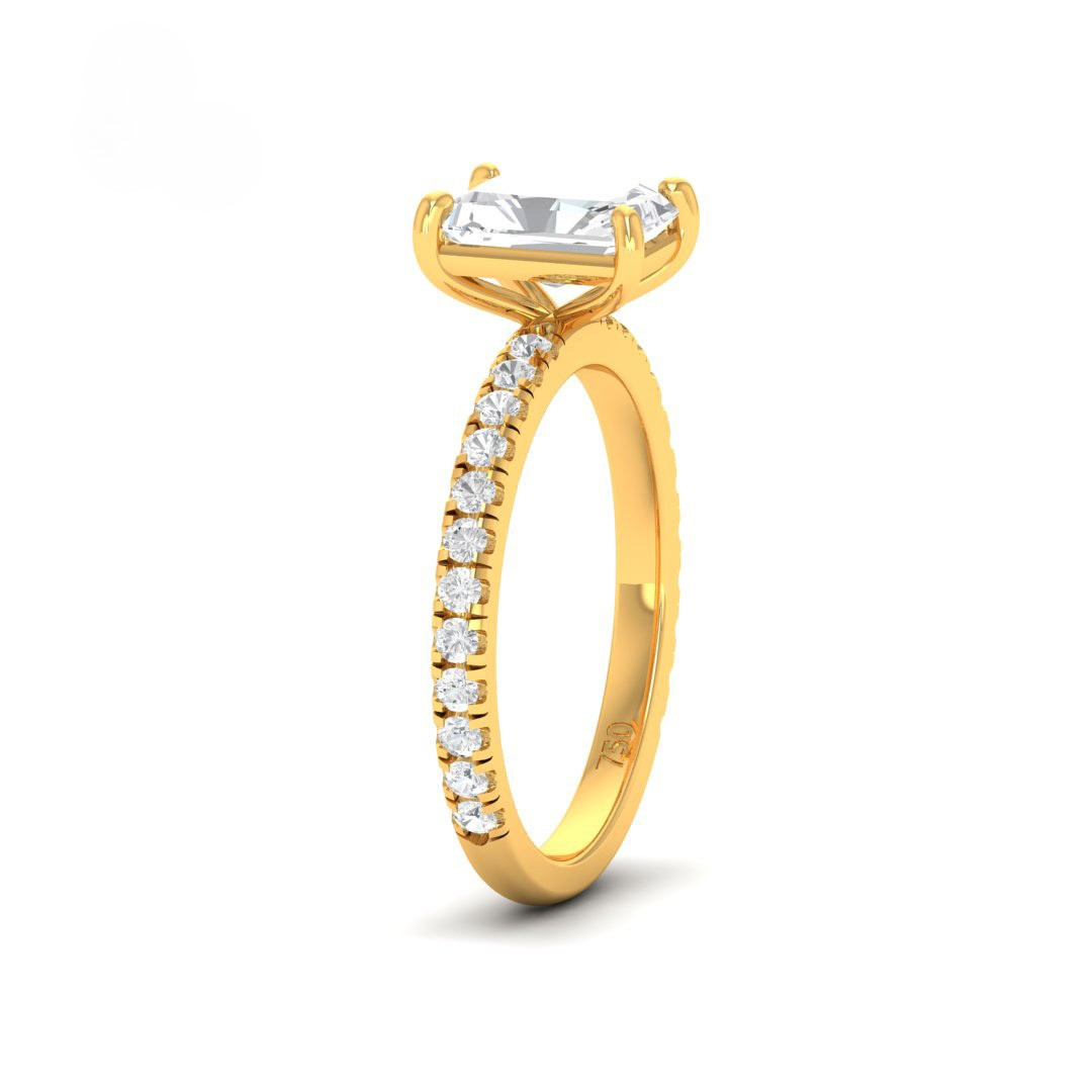 Athena Radiant With Diamond Band Engagement Ring