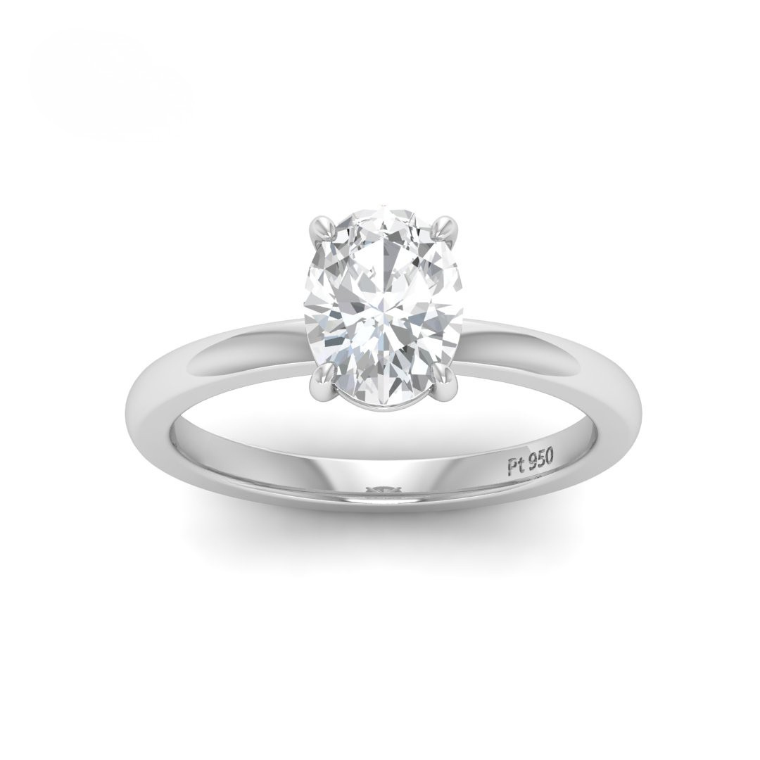 Anaya Solitaire Oval Cut With Diamond Engagement Ring