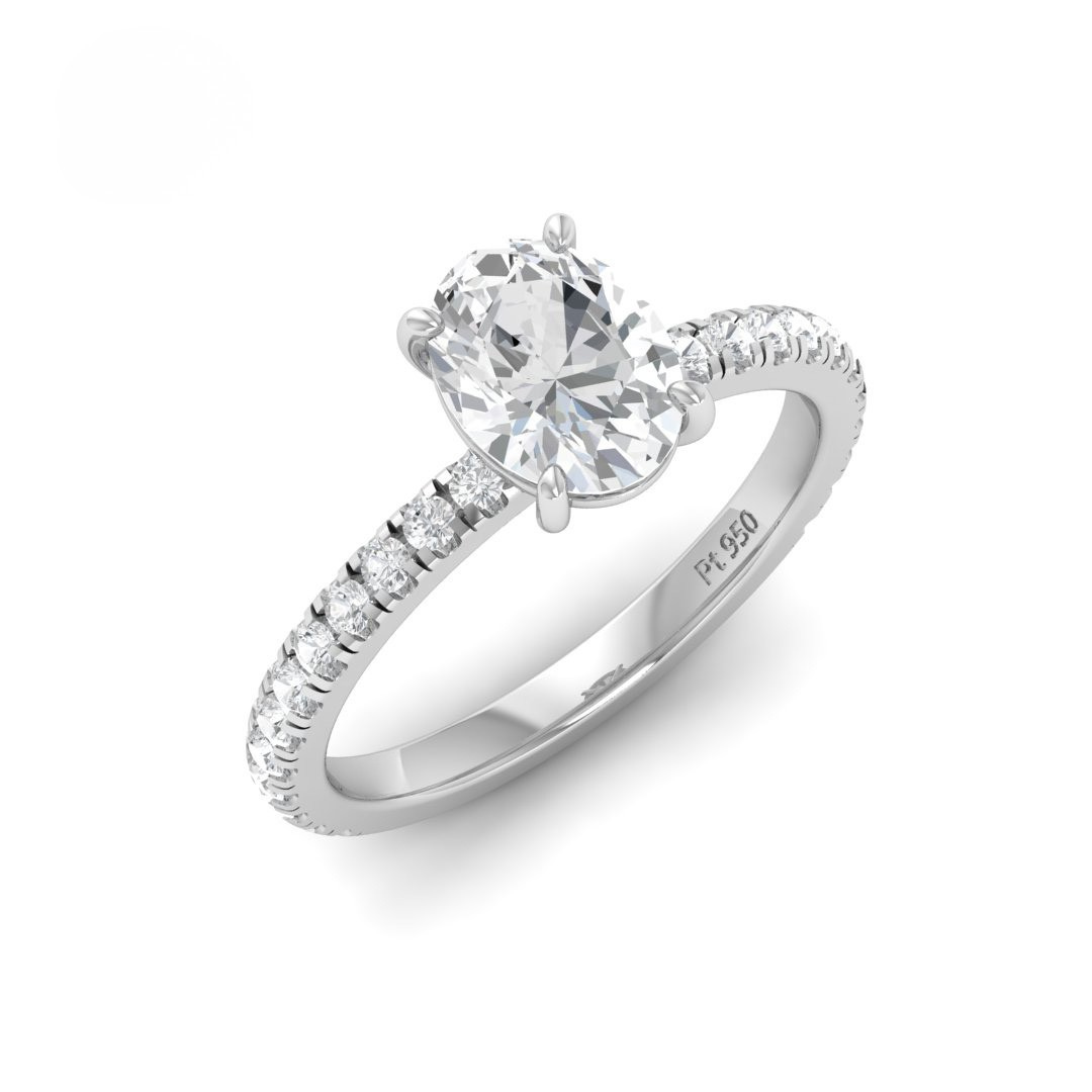 Athena Oval With Diamond Band Engagement Ring