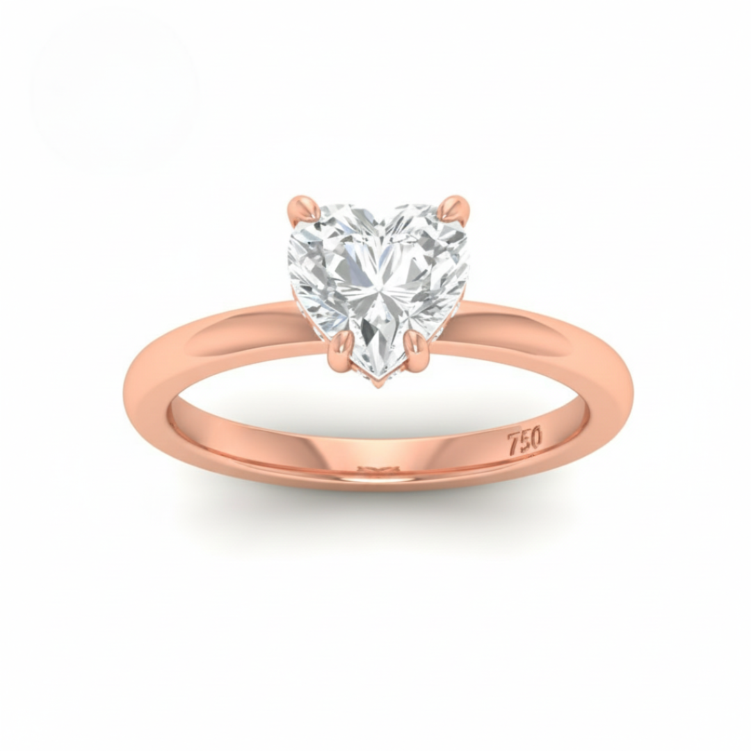 Kiara Heart Cut Diamond With Hidden Halo Engagement Ring