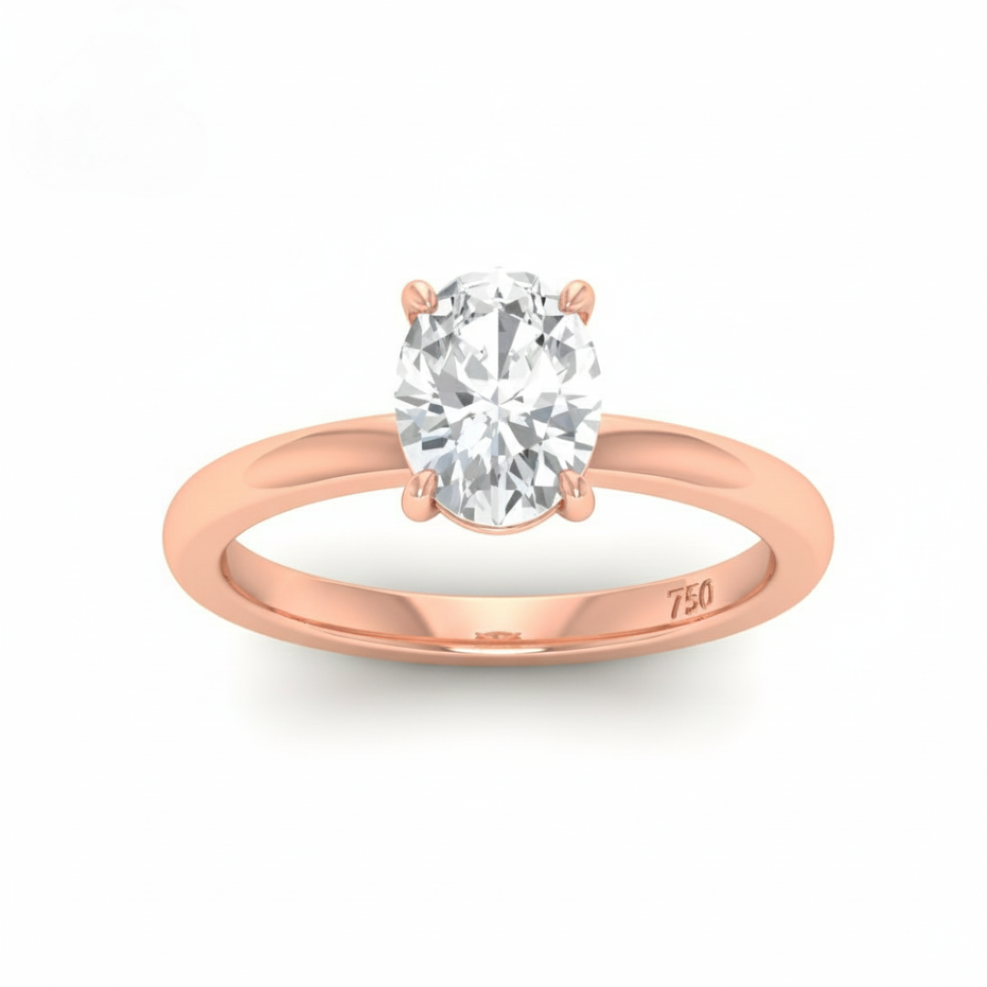 Anaya Solitaire Oval Cut With Diamond Engagement Ring