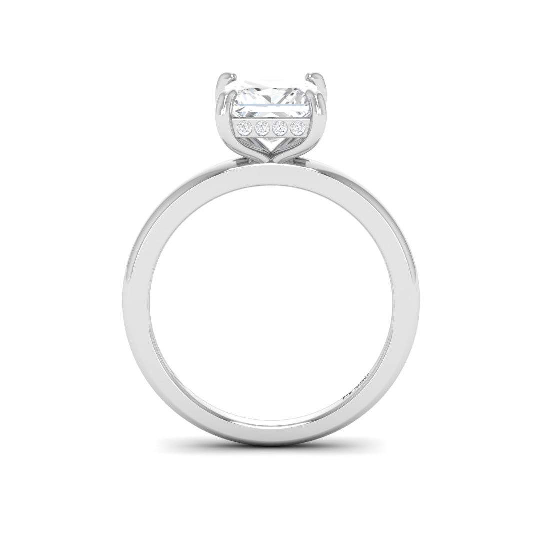 Kiara Princess Cut Diamond With Hidden Halo Engagement Ring