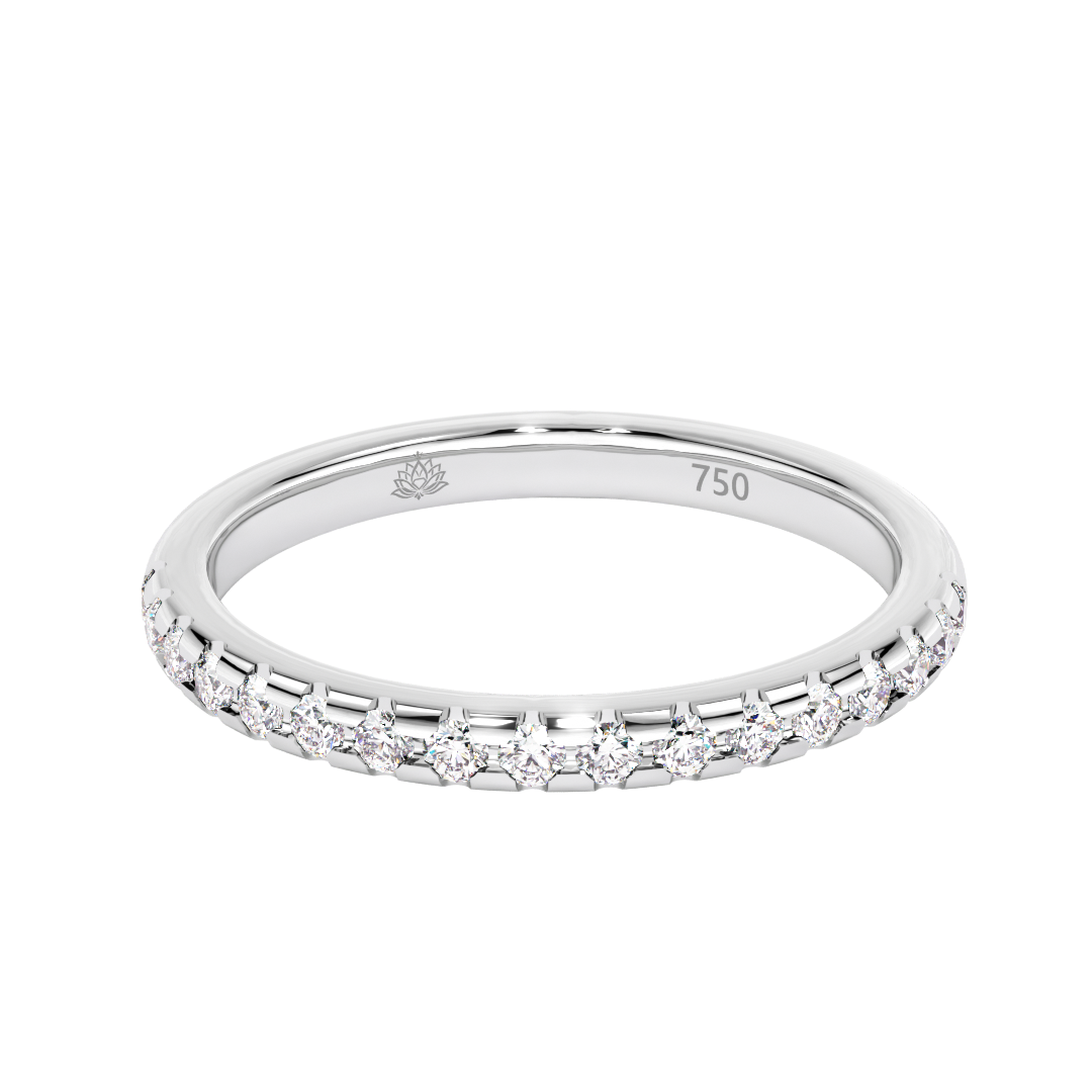 Delphine Round Brilliant Cut Gold Diamond Wedding Band