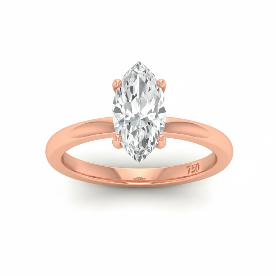 Anaya Solitaire Marquise Cut With Diamond Engagement Ring