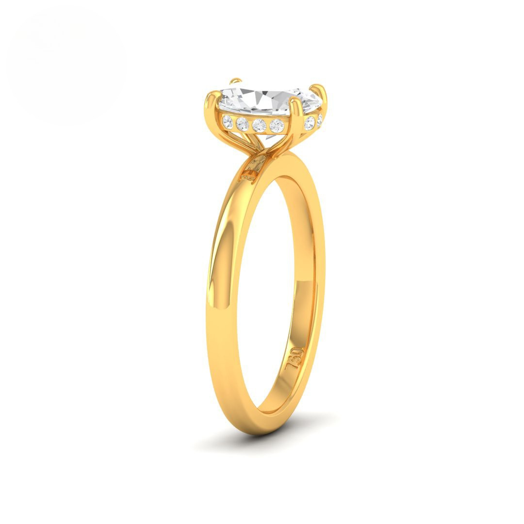 Kiara Oval Cut Diamond With Hidden Halo Engagement Ring