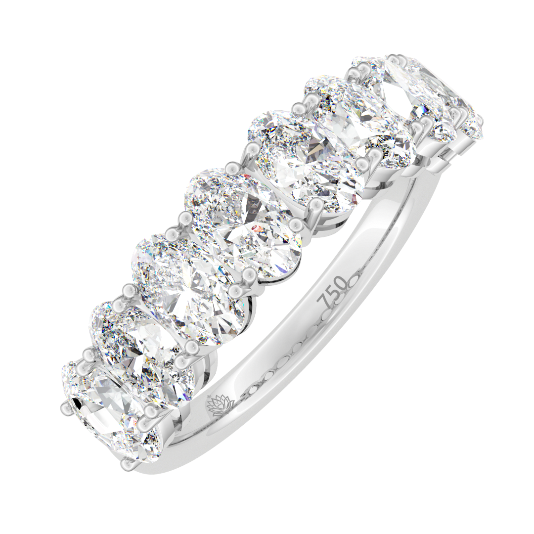 Sandrine Oval Cut Diamond Half Wedding Band