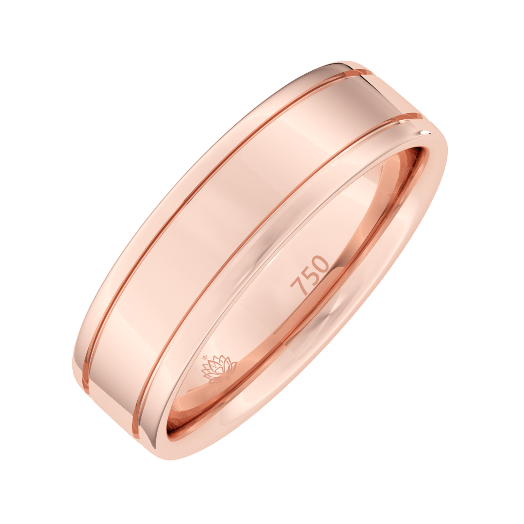 Sterling Grooved Matte Men's Band