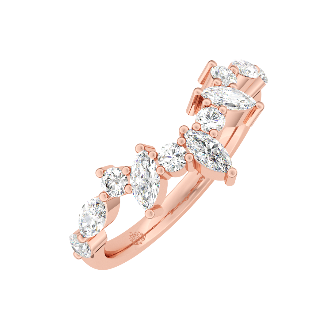 Cordelia 2 Stone Cut Diamond Wedding Band