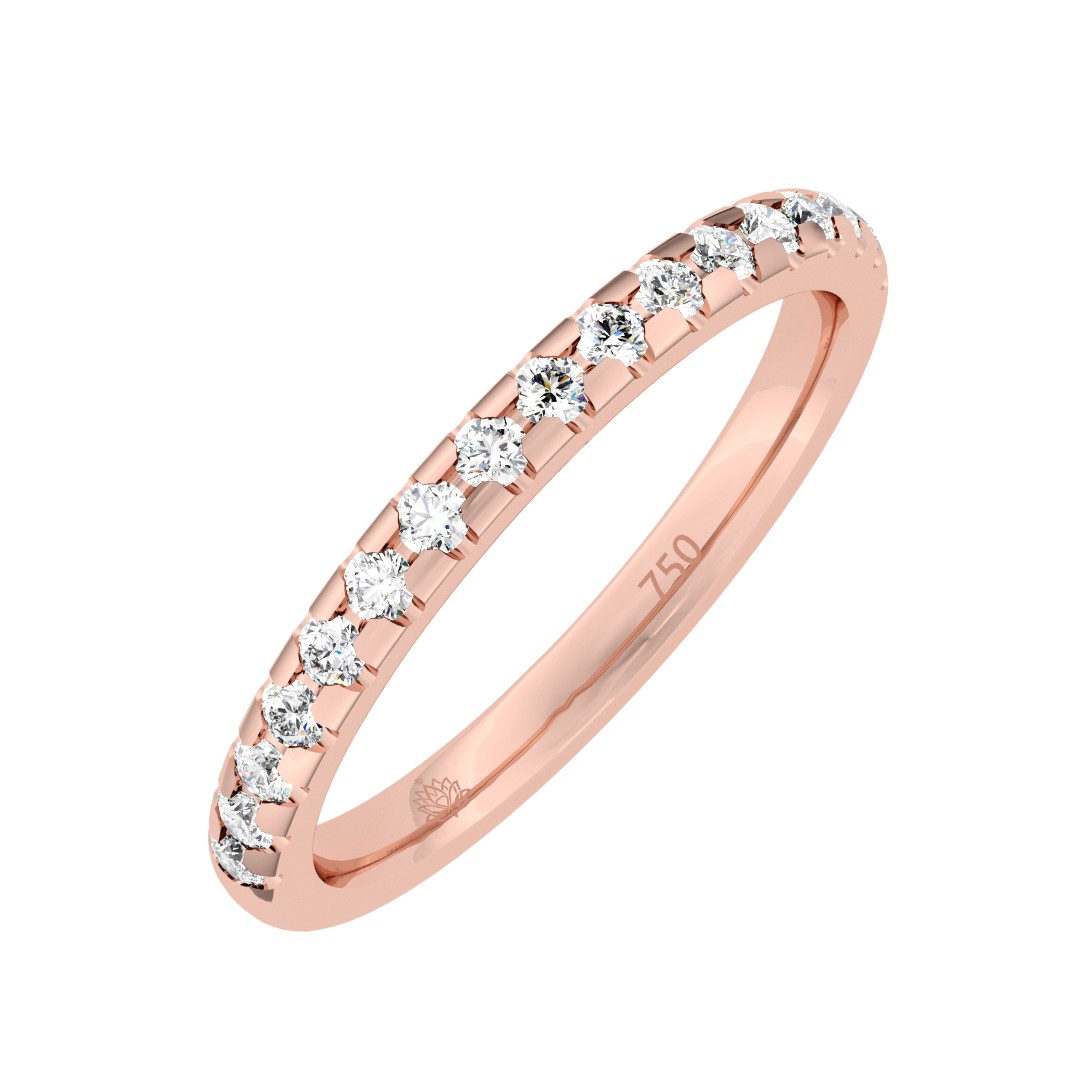 Delphine Round Brilliant Cut Gold Diamond Wedding Band