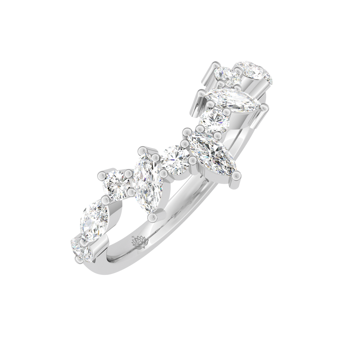 Cordelia 2 Stone Cut Diamond Wedding Band