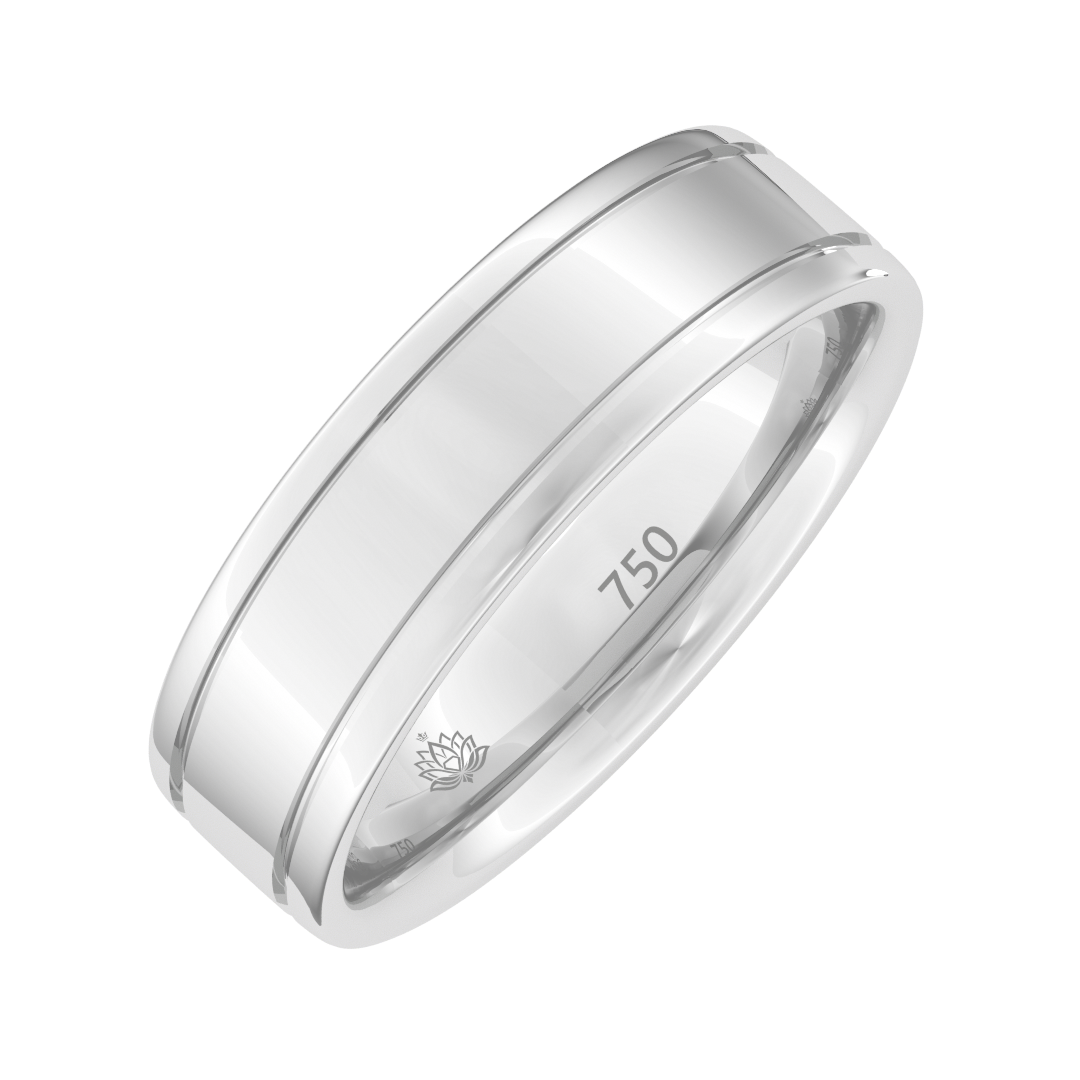 Sterling Grooved Matte Men's Band