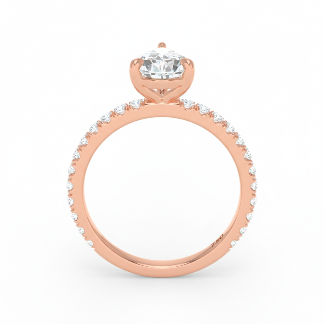 Athena Pear With Diamond Band Engagement Ring
