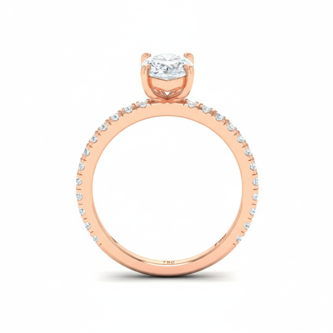 Athena Marquise With Diamond Band Engagement Ring