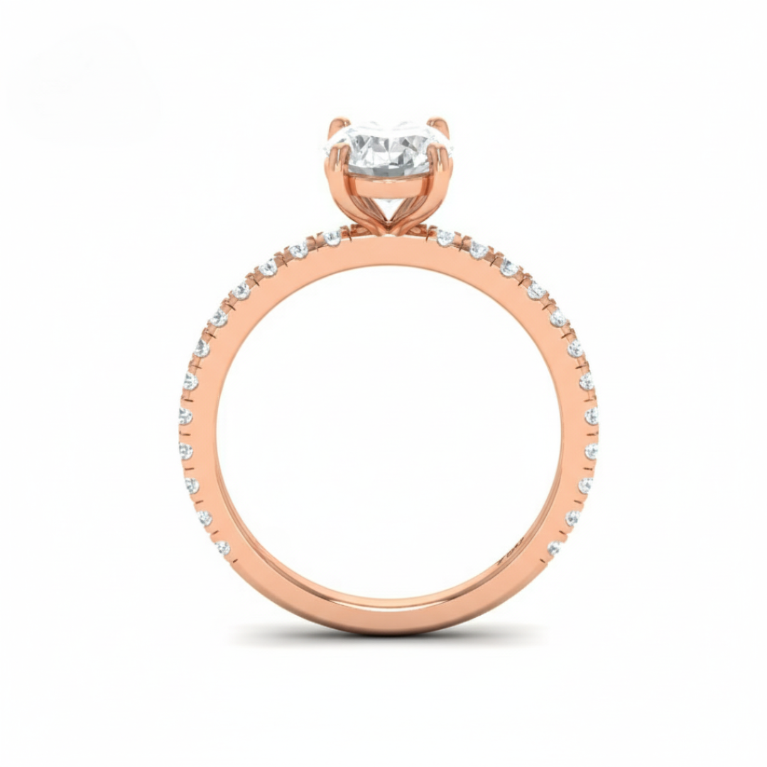 Athena Oval With Diamond Band Engagement Ring