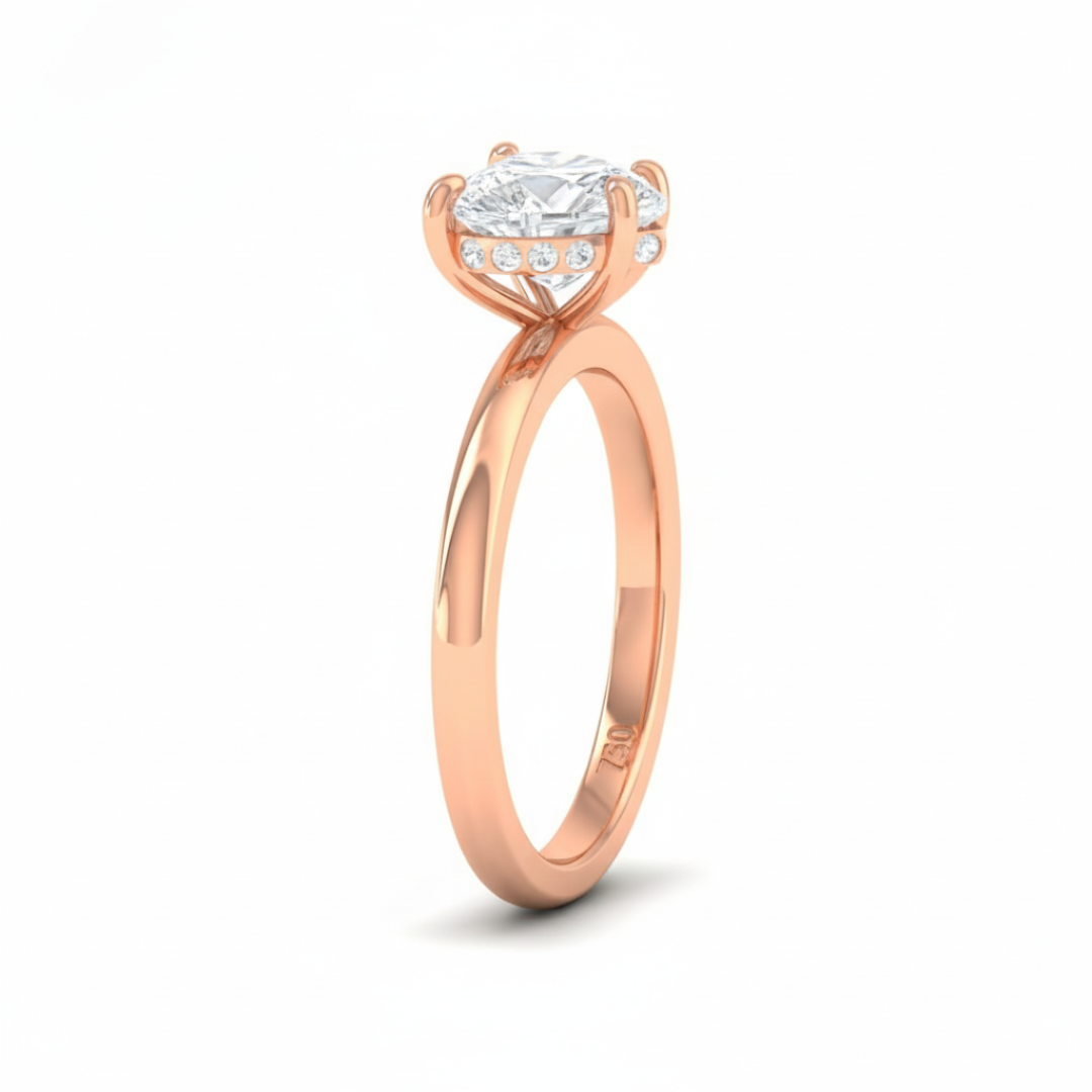 Kiara Heart Cut Diamond With Hidden Halo Engagement Ring