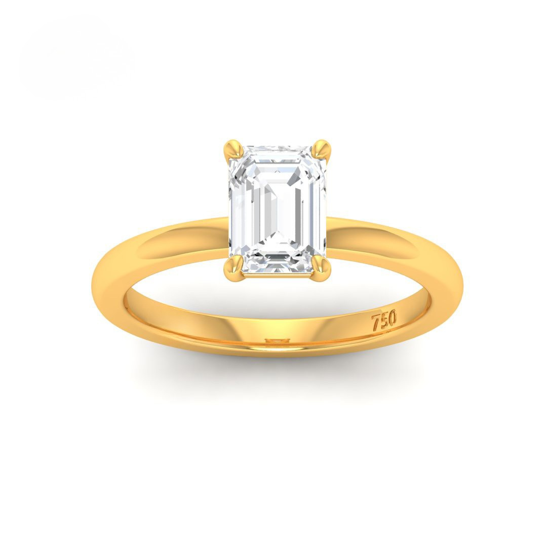 Anaya Solitaire Emerald Cut With Diamond Engagement Ring