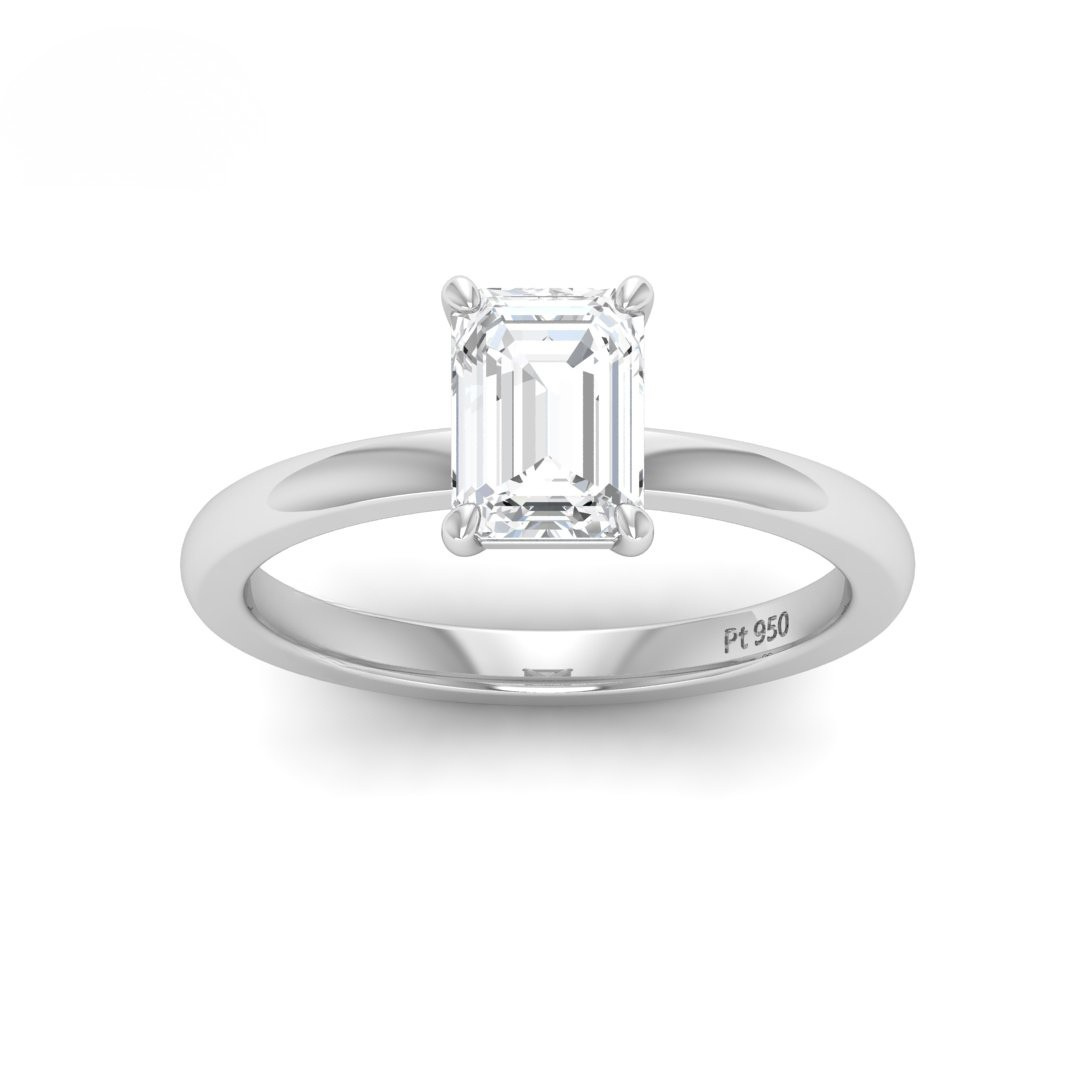 Anaya Solitaire Emerald Cut With Diamond Engagement Ring