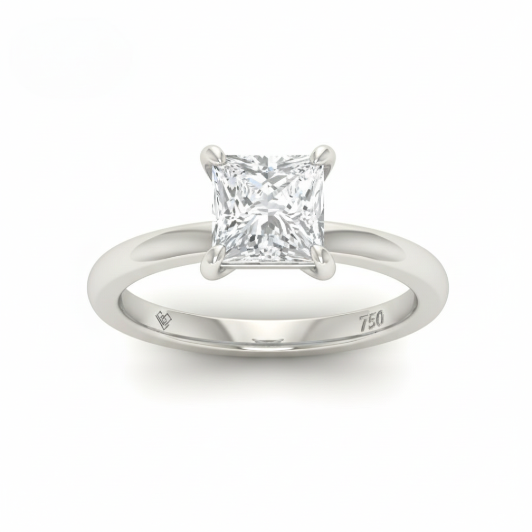 Anaya Solitaire Princess Cut With Diamond Engagement Ring