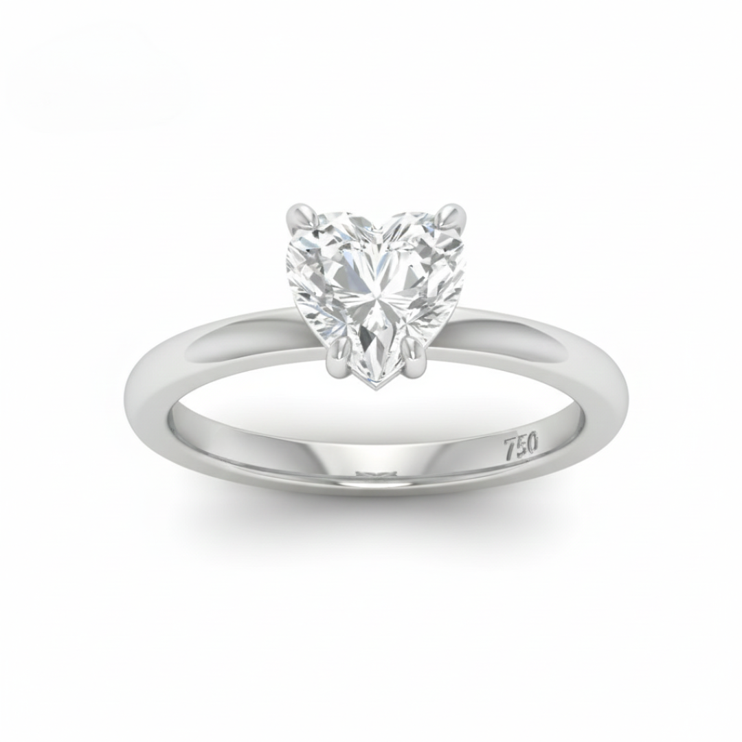 Anaya Solitaire Heart Cut With Diamond Engagement Ring