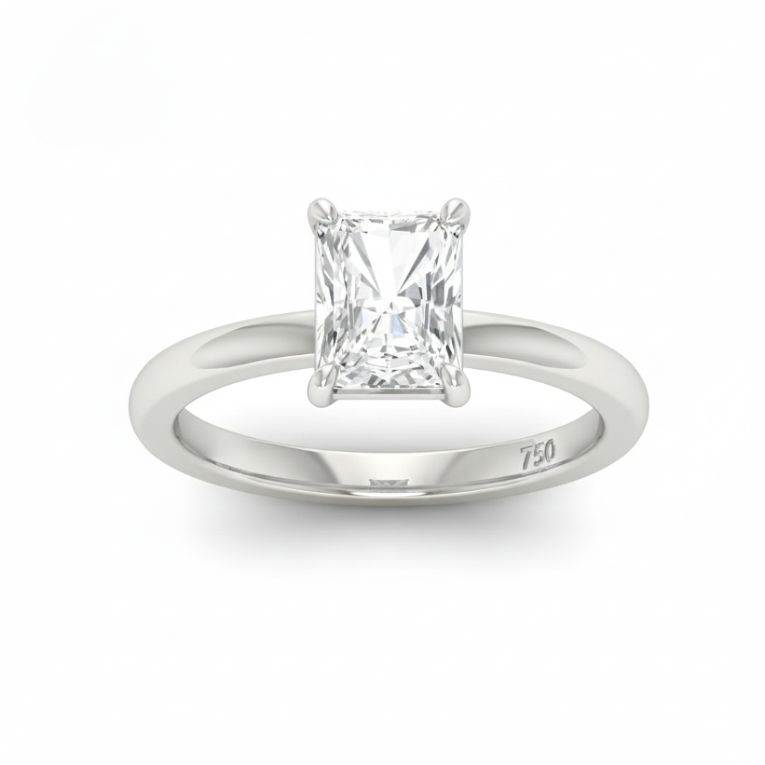 Anaya Solitaire Radiant Cut With Diamond Engagement Ring