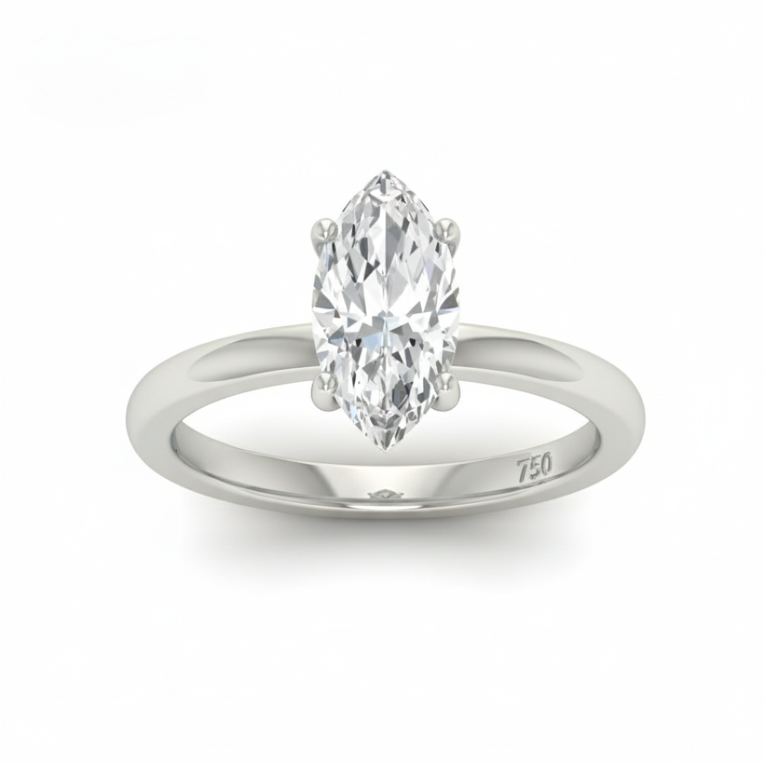 Anaya Solitaire Marquise Cut With Diamond Engagement Ring