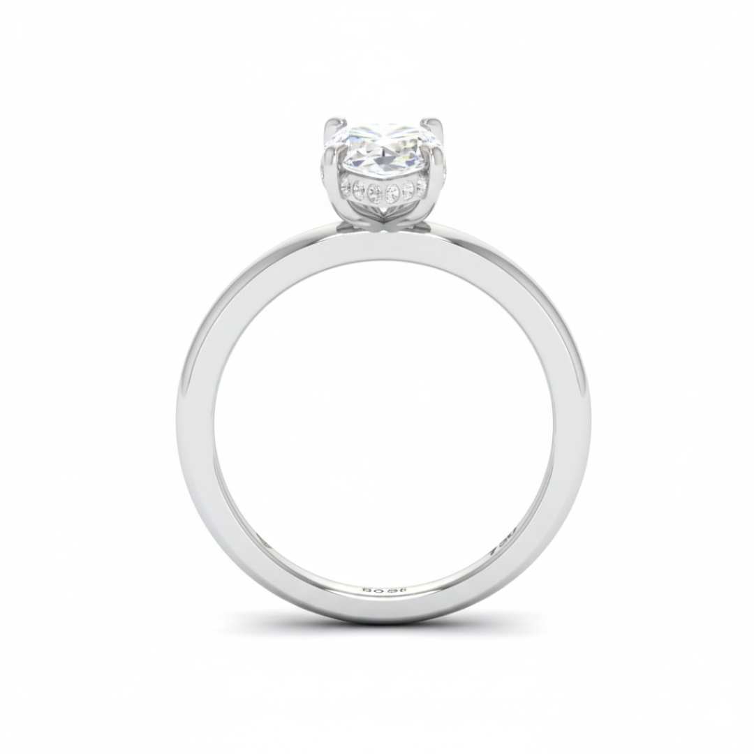 Kiara Marquise Cut Diamond With Hidden Halo Engagement Ring